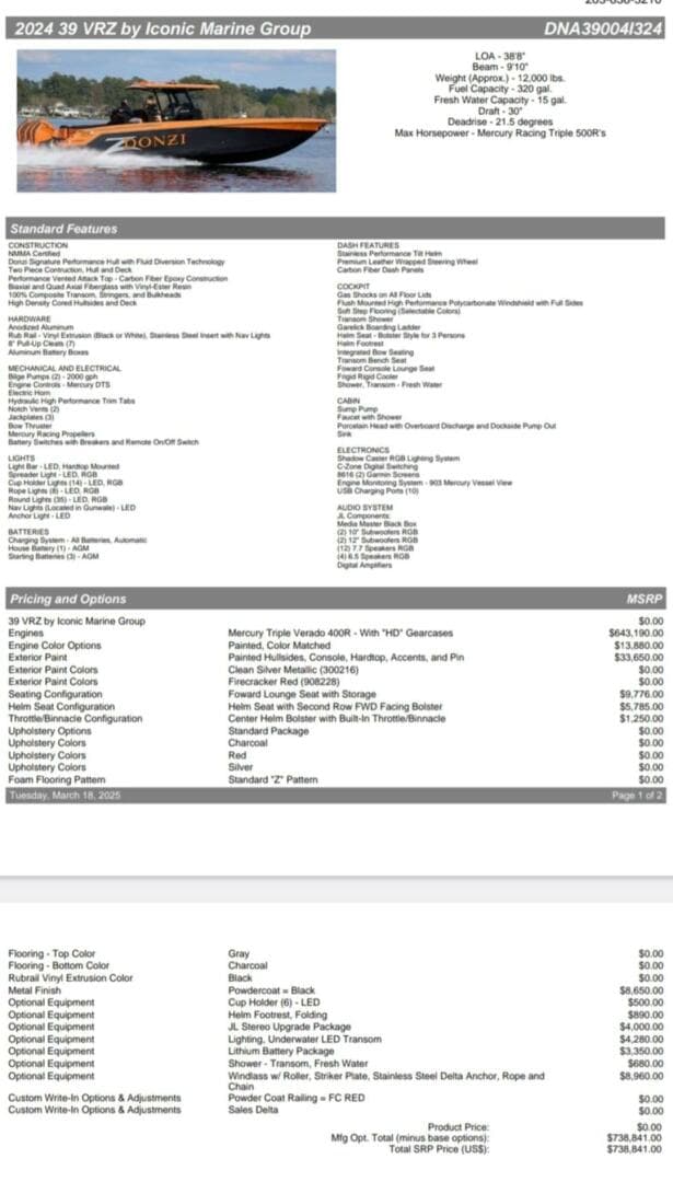 2024 Donzi 39 Vrz — photo 22